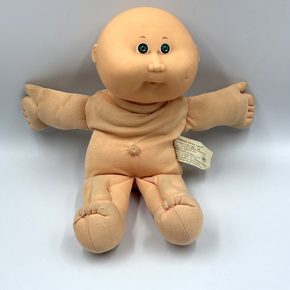 Vintage Cabbage Patch Kids Bald Blue Eyes 1 Dimple 11" Head Mold 18